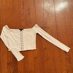 Kendall & Kylie White Crop Top